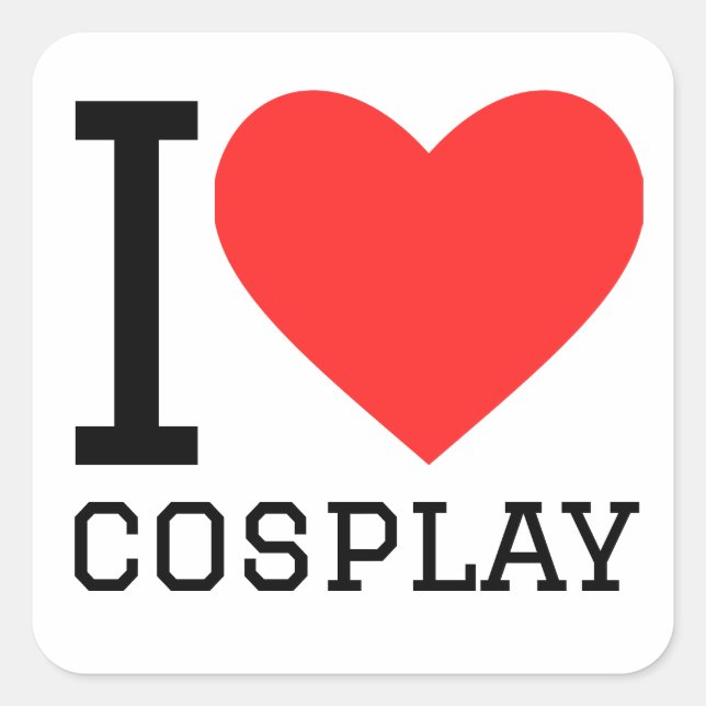 Sticker Carré J'aime le cosplay (Devant)
