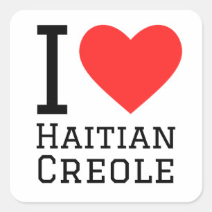 Sticker Carré J'aime le créole haïtien