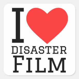 Sticker Carré J'aime le film catastrophe
