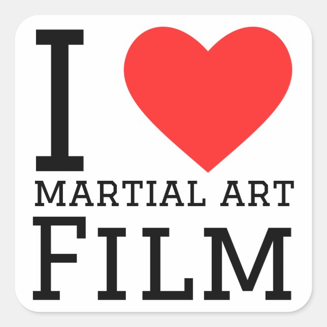 Sticker Carré J'aime le film d'art martial (Devant)