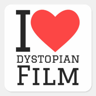Sticker Carré J'aime le film dystopique