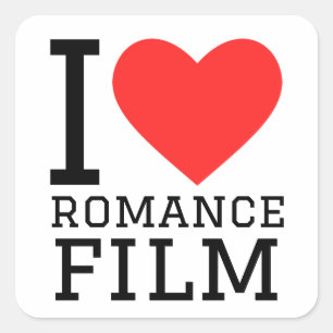 Sticker Carré J'aime le film romantique