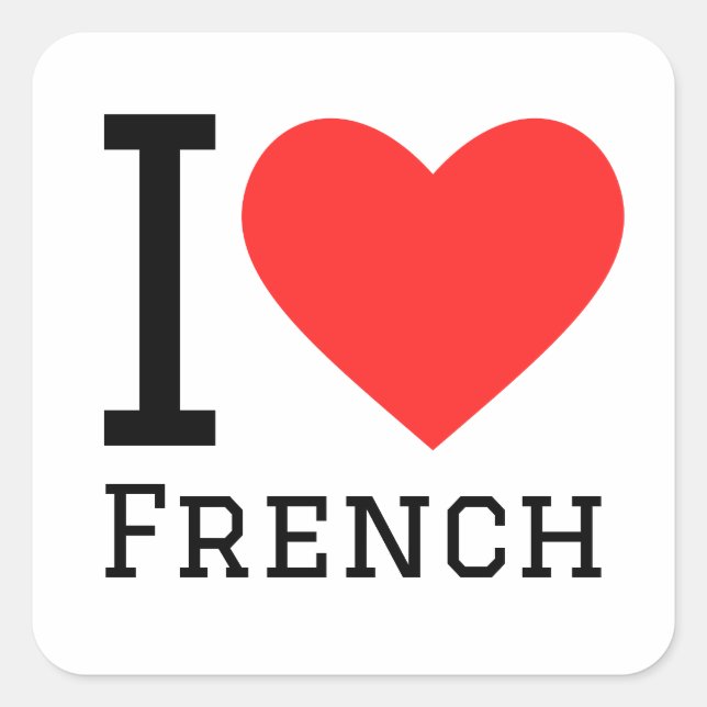 Sticker Carré J'aime le français (Devant)