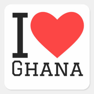Sticker Carré J'aime le ghana