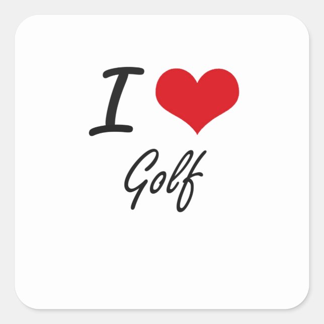 Sticker Carré J'aime le golf (Devant)