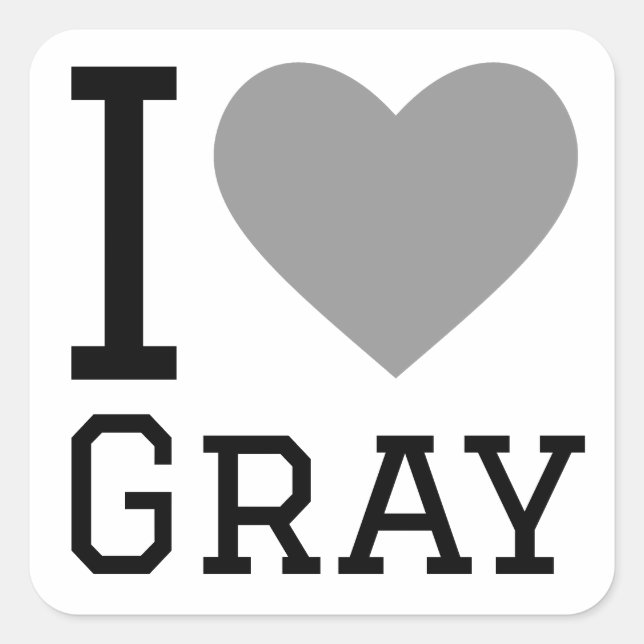 Sticker Carré J'aime le gris (Devant)