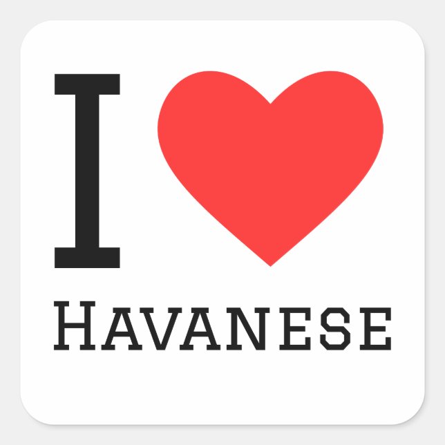Sticker Carré J'aime le havanais (Devant)