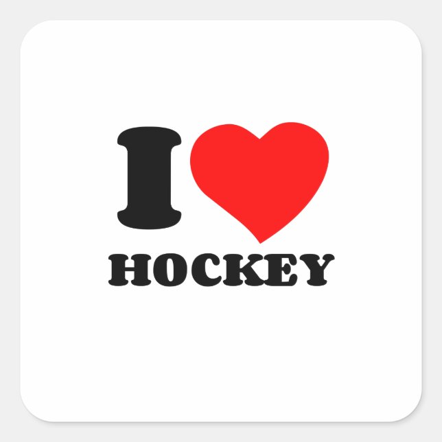STICKER CARRÉ J'AIME LE HOCKEY (Devant)