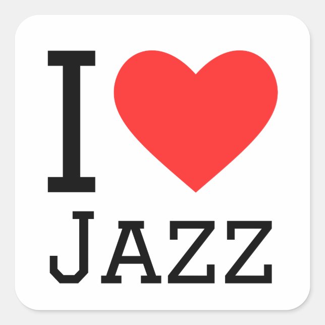 Sticker Carré J'aime le jazz (Devant)
