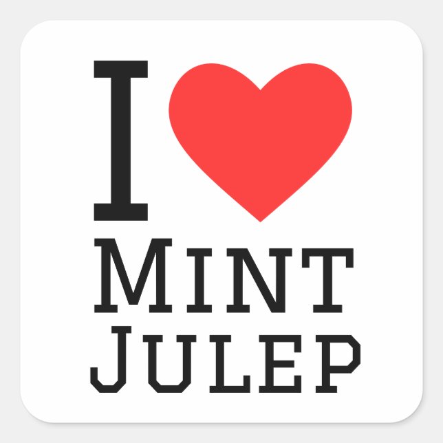 Sticker Carré J'aime le jupe à la menthe (Devant)