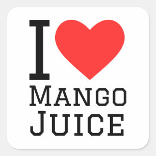 Sticker Carré J'aime le jus de mangue