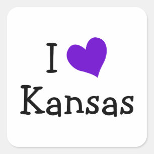 Sticker Carré J'aime le Kansas