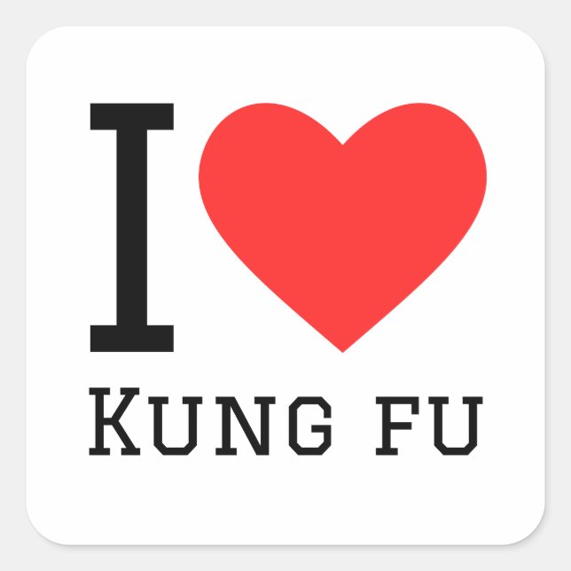 Sticker Carré J'aime le kung fu (Devant)