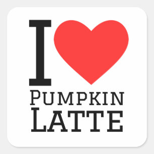 Sticker Carré J'aime le latte citrouille