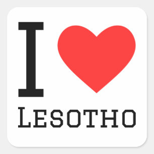 Sticker Carré J'aime le Lesotho