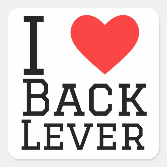 Sticker Carré J'aime le levier arrière (Devant)