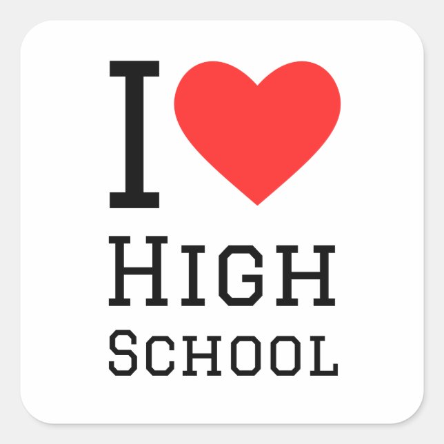 Sticker Carré J'aime le lycée (Devant)