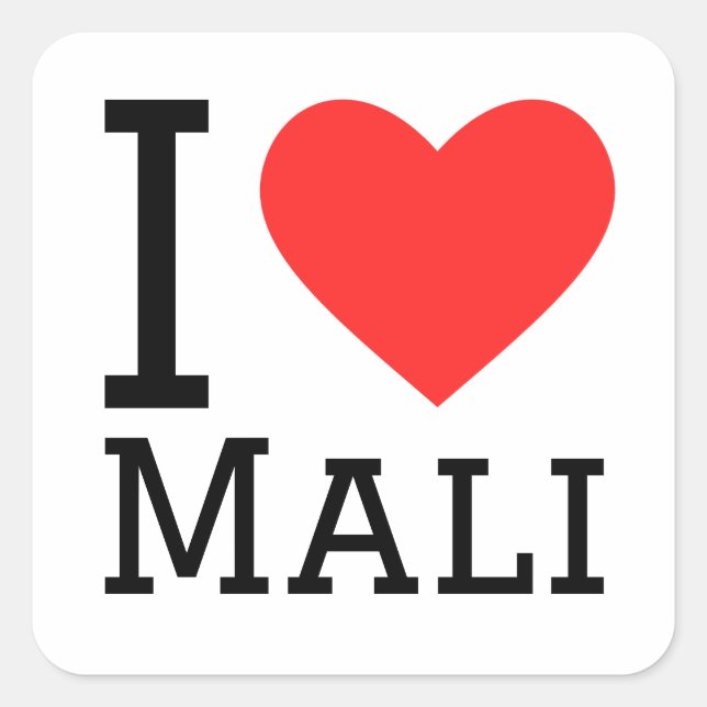 Sticker Carré J'aime le Mali (Devant)