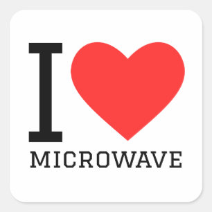 Sticker Carré J'aime le micro-ondes