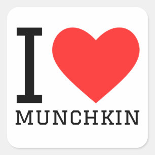 Sticker Carré J'aime le munchkin
