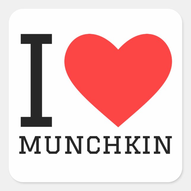 Sticker Carré J'aime le munchkin (Devant)