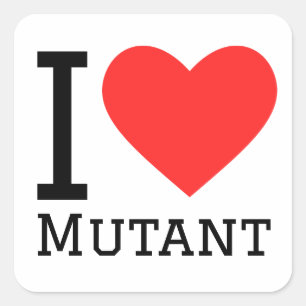 Sticker Carré J'aime le mutant