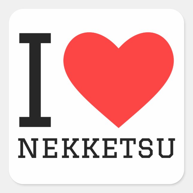 Sticker Carré J'aime le nekketsu (Devant)