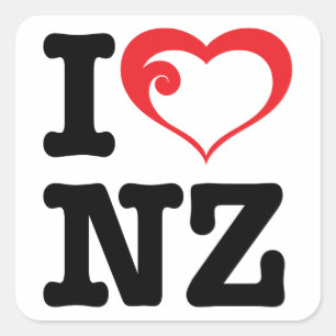 Sticker Carré J'aime le NZ