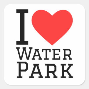 Sticker Carré J'aime le parc aquatique