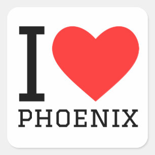 Sticker Carré J'aime le phoenix