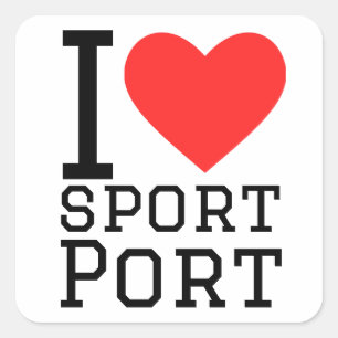Sticker Carré J'aime le port sportif