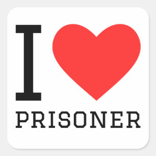 Sticker Carré J'aime le prisonnier