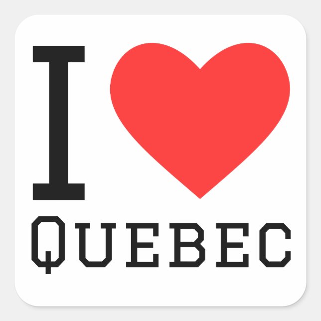 Sticker Carré J'aime le québec (Devant)