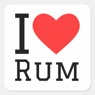 Sticker Carré J'aime le rhum