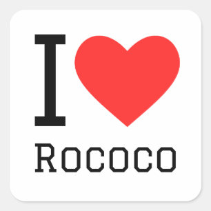 Sticker Carré J'aime le rococo