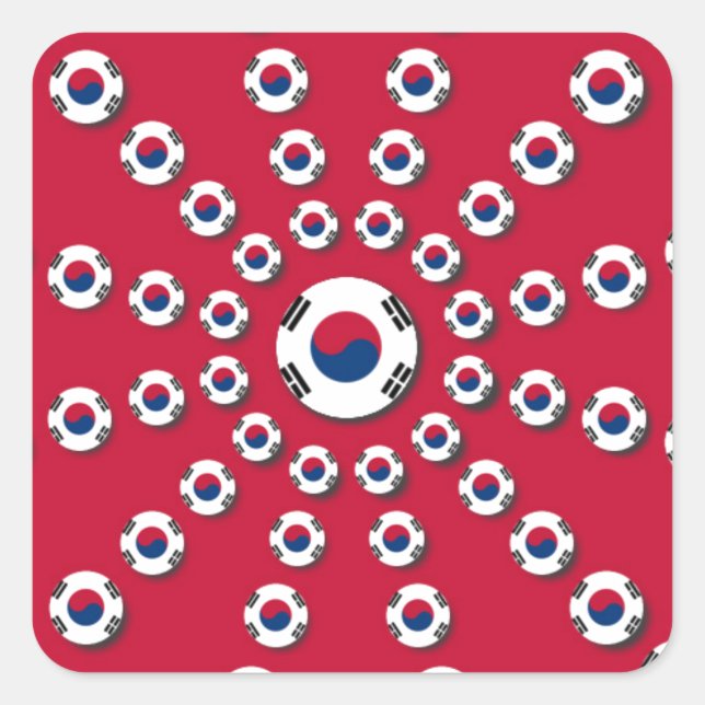 Sticker Carré J'aime le rouge (Devant)