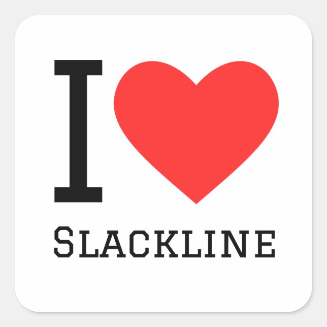 Sticker Carré J'aime le slackline (Devant)