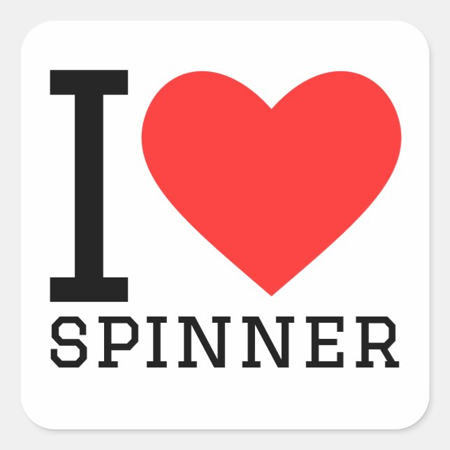 Sticker Carré J'aime le spinning (Devant)
