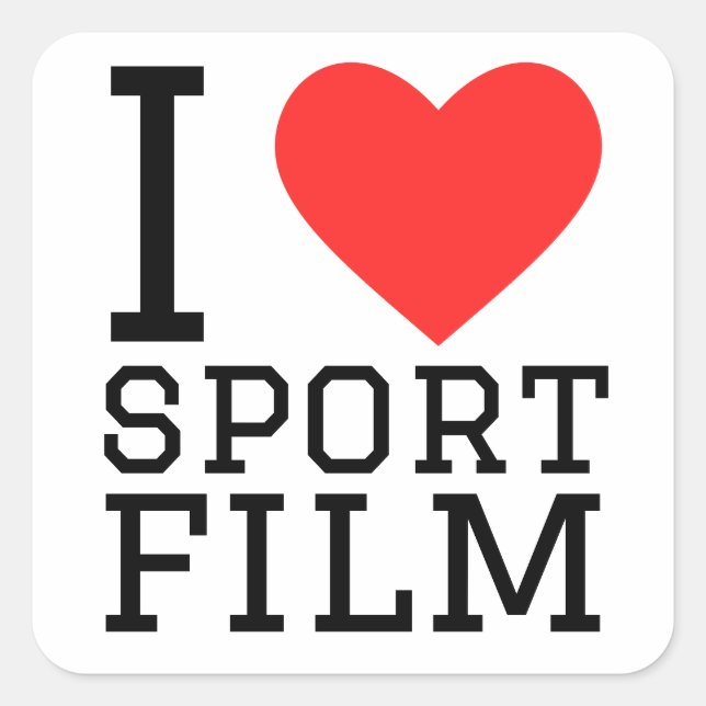 Sticker Carré J'aime le sport (Devant)