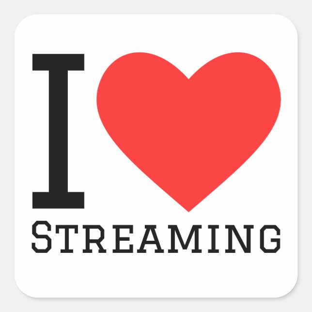 Sticker Carré J'aime le streaming (Devant)