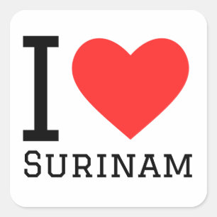 Sticker Carré J'aime le surinam