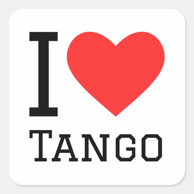 Sticker Carré J'aime le tango (Devant)