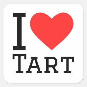 Sticker Carré J'aime le tarte