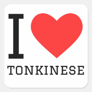 Sticker Carré J'aime le tonkinese