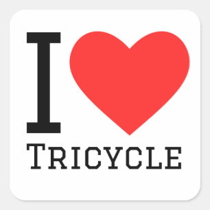 Sticker Carré J'aime le tricycle