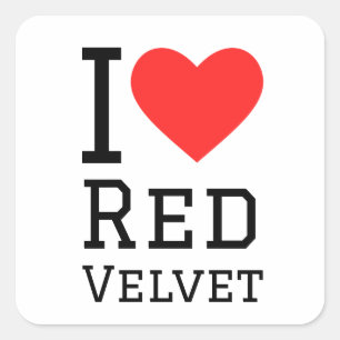 Sticker Carré J'aime le velours rouge