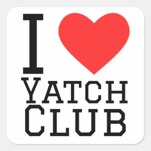 Sticker Carré J'aime le yatch club