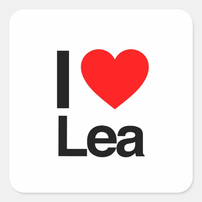 Sticker Carré j'aime lea (Devant)