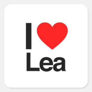 Sticker Carré j'aime lea