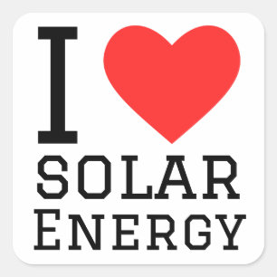 Sticker Carré J'aime l'énergie solaire